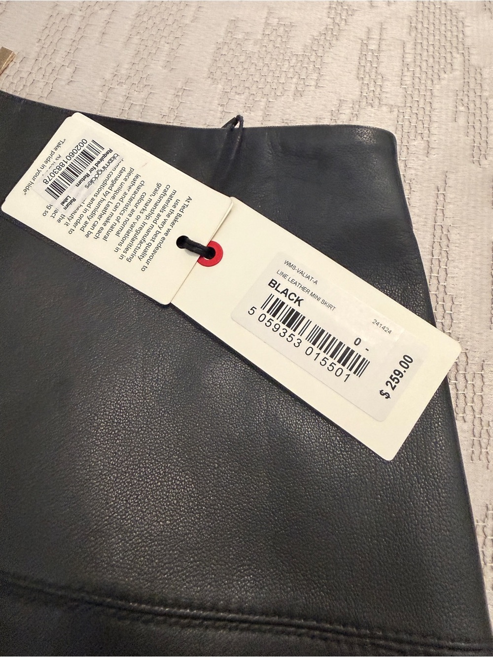 Ted Baker Black Leather A-Line Skirt - Picture 5 of 5